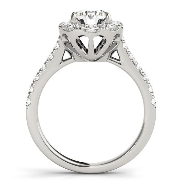 French Pavé Halo Diamond Engagement Ring (7/8 ct. tw.)