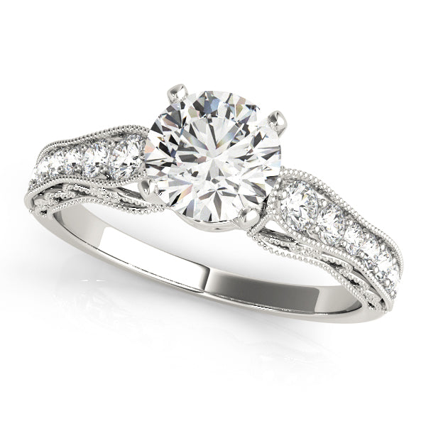Milgrain Pavé Diamond Engagement Ring (1/3 ct. tw.)