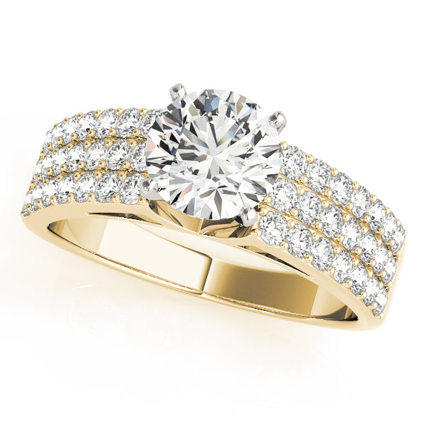 Triple Row Pavé Diamond Engagement Ring (3/8 ct. tw.)
