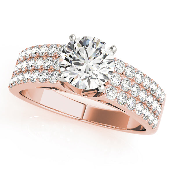 Triple Row Pavé Diamond Engagement Ring (3/8 ct. tw.)