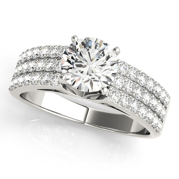 Triple Row Pavé Diamond Engagement Ring (3/8 ct. tw.)