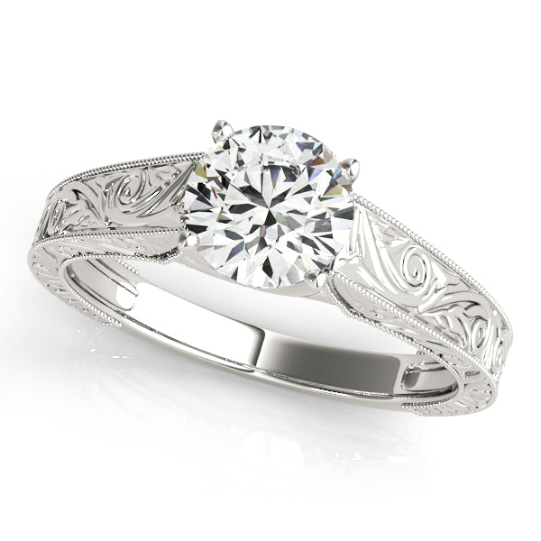 Vintage Engraved Engagement Ring