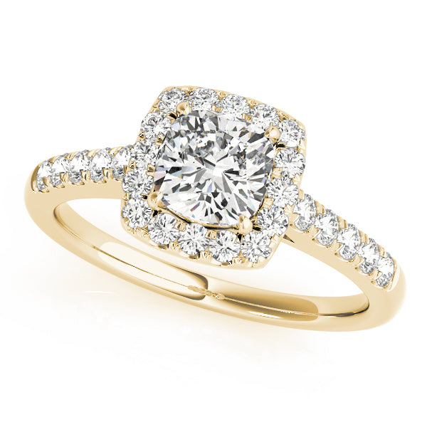 Cushion Halo Pavé Diamond Engagement Ring (3/8 ct. tw.)