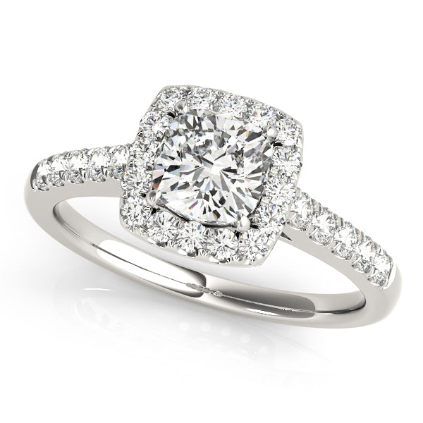Cushion Halo Pavé Diamond Engagement Ring (3/8 ct. tw.)