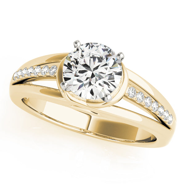 Channel-Set Split Shank Diamond Engagement Ring (1/10 ct. tw.)