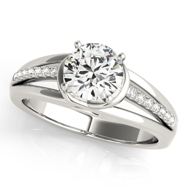 Channel-Set Split Shank Diamond Engagement Ring (1/10 ct. tw.)
