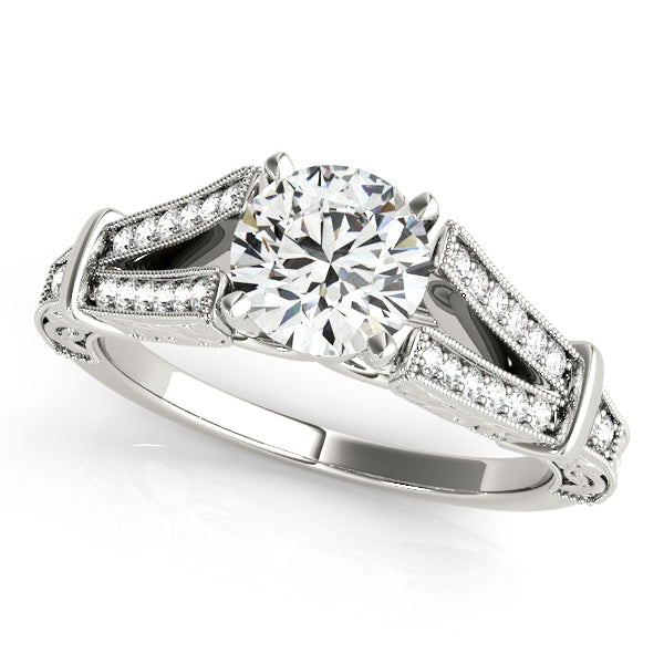 Cathedral Milgrain Pavé Diamond Engagement Ring (1/5 ct. tw.)