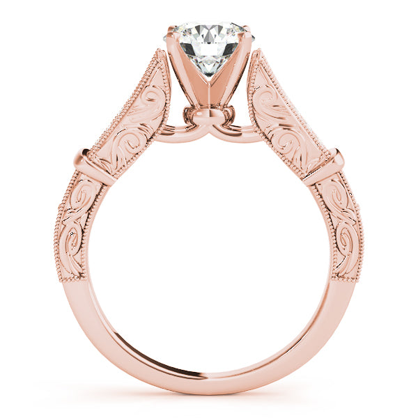 Cathedral Milgrain Pavé Diamond Engagement Ring (1/5 ct. tw.)