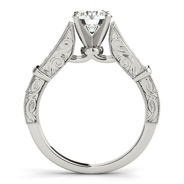 Cathedral Milgrain Pavé Diamond Engagement Ring (1/5 ct. tw.)