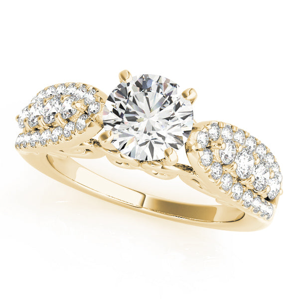 Cluster Double Halo Diamond Three-Stone Engagement Ring (1/2 ct. tw.)