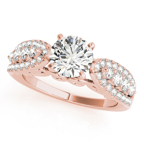 Cluster Double Halo Diamond Three-Stone Engagement Ring (1/2 ct. tw.)