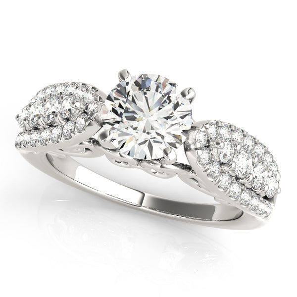 Cluster Double Halo Diamond Three-Stone Engagement Ring (1/2 ct. tw.)