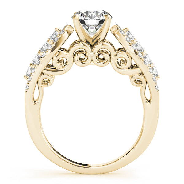 Cluster Double Halo Diamond Three-Stone Engagement Ring (1/2 ct. tw.)