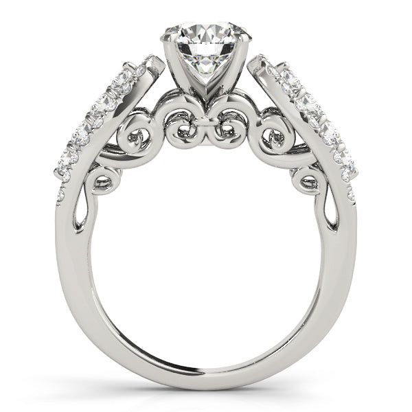 Cluster Double Halo Diamond Three-Stone Engagement Ring (1/2 ct. tw.)