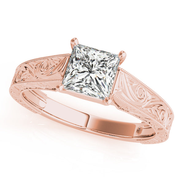 Vintage Engraved Solitaire Diamond Engagement Ring (1 1/2 ct. tw.)