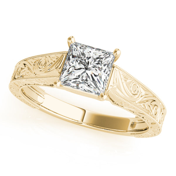 Vintage Engraved Solitaire Diamond Engagement Ring (1 1/2 ct. tw.)