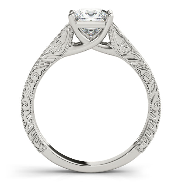 Vintage Engraved Solitaire Diamond Engagement Ring (1 1/2 ct. tw.)
