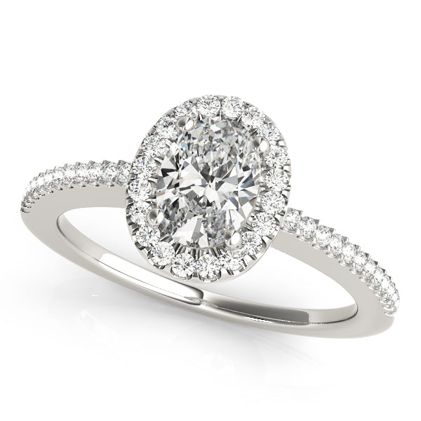 Petite Halo Pavé Diamond Engagement Ring (3/8 ct. tw.)