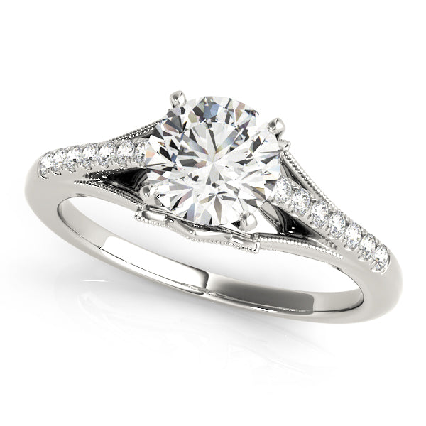 Petite Pavé Diamond Split Shank Engagement Ring (1/10 ct. tw.)