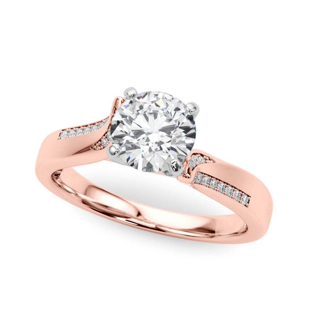 Twist Channel-Set Diamond Engagement Ring (1/8 ct. tw.)