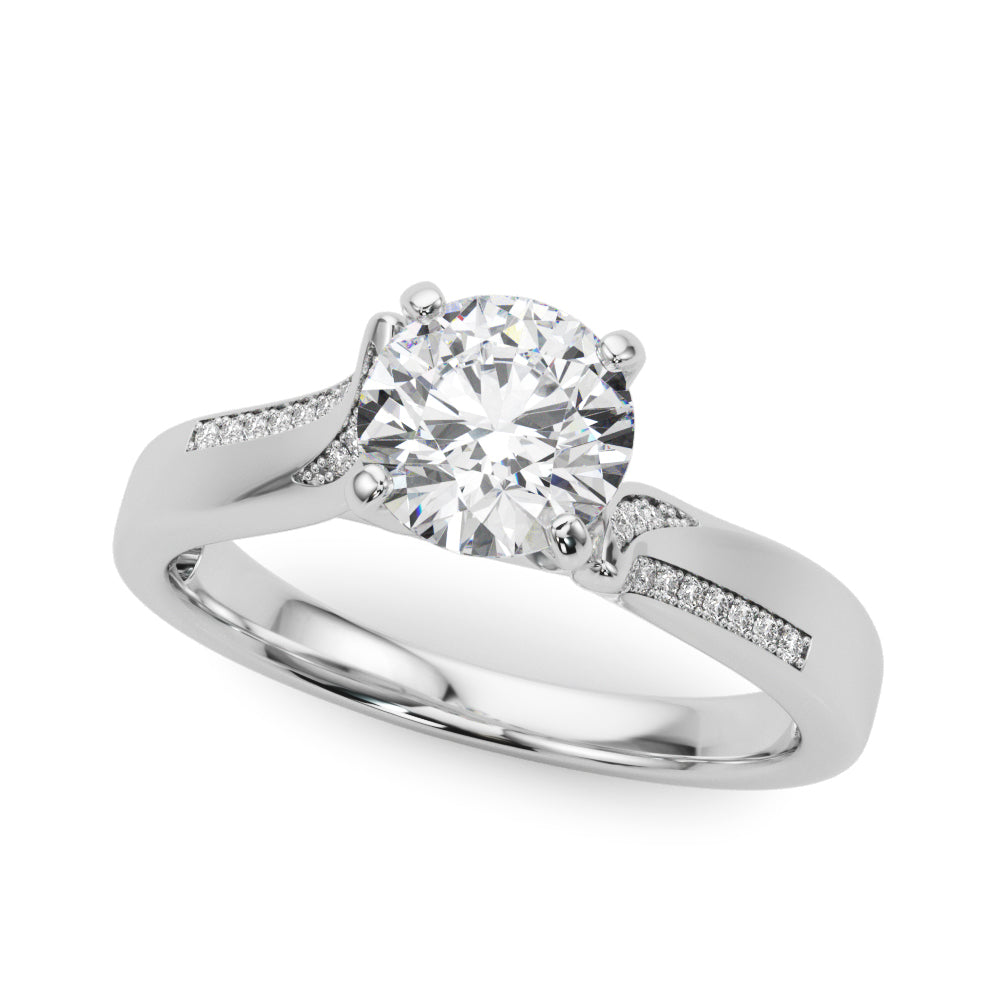 Twist Channel-Set Diamond Engagement Ring (1/8 ct. tw.)