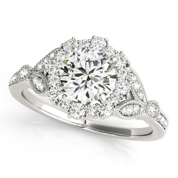 Vintage-Inspired Halo Diamond Engagement Ring (3/8 ct. tw.)
