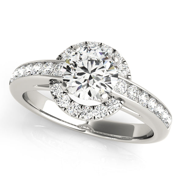 Channel-Set Halo Diamond Engagement Ring (3/8 ct. tw.)