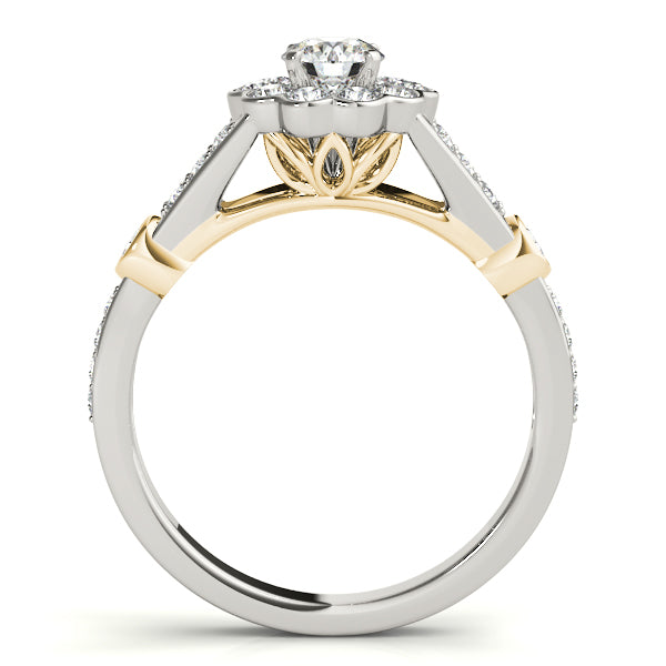 Floral Pavé Diamond Engagement Ring with Yellow (1/2 ct. tw.)