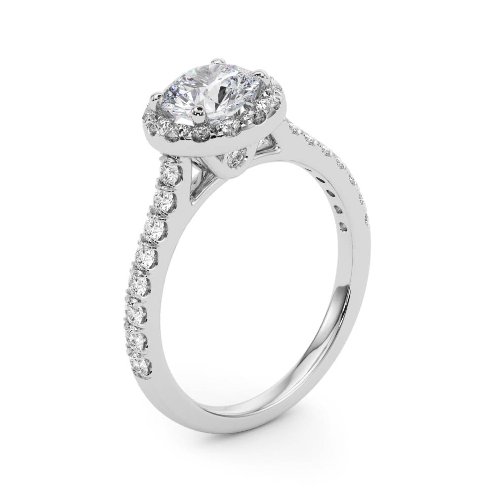 Halo Pavé Diamond Engagement Ring (1/3 ct. tw.)