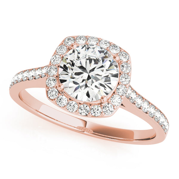 French Pavé Halo Diamond Engagement Ring (1/4 ct. tw.)
