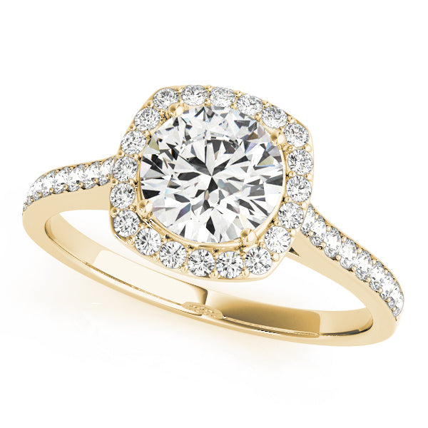 French Pavé Halo Diamond Engagement Ring (1/4 ct. tw.)
