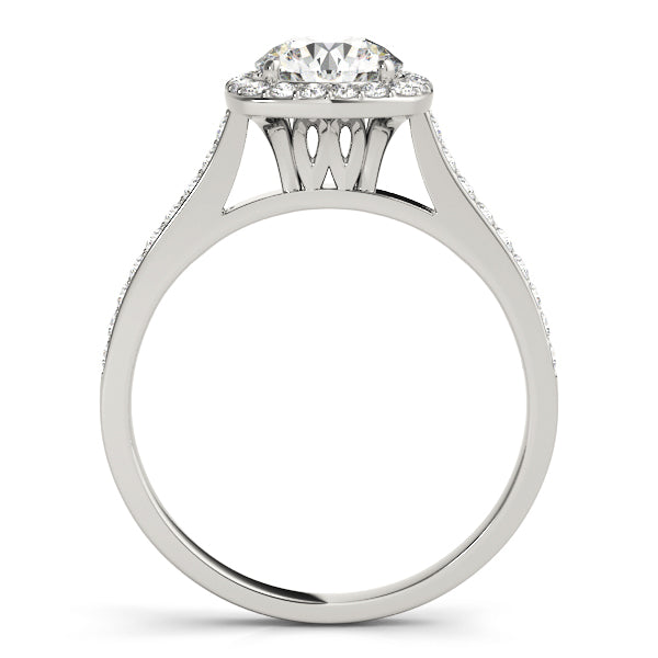 French Pavé Halo Diamond Engagement Ring (1/4 ct. tw.)