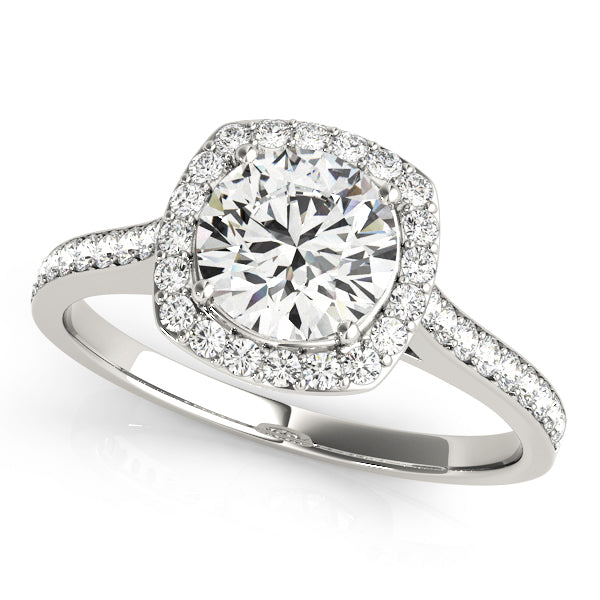 French Pavé Halo Diamond Engagement Ring (1/4 ct. tw.)