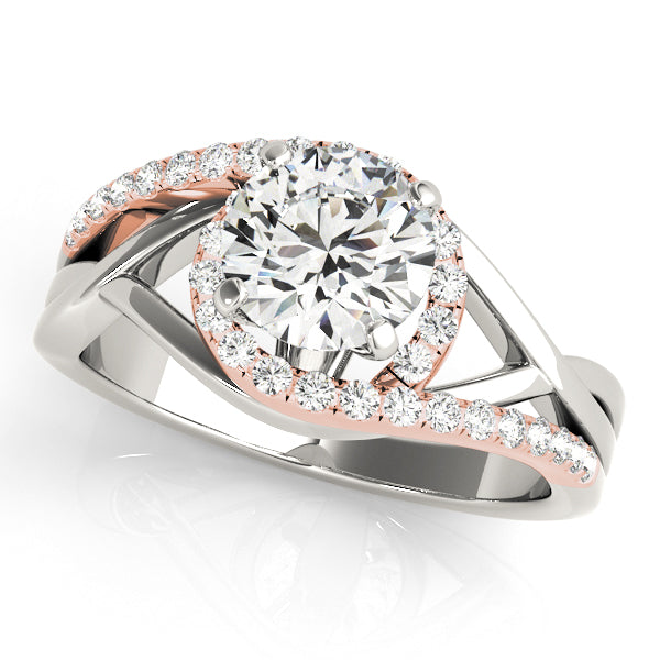 Petite Twist Diamond Engagement Ring Two-Tone (1/4 ct. tw.)