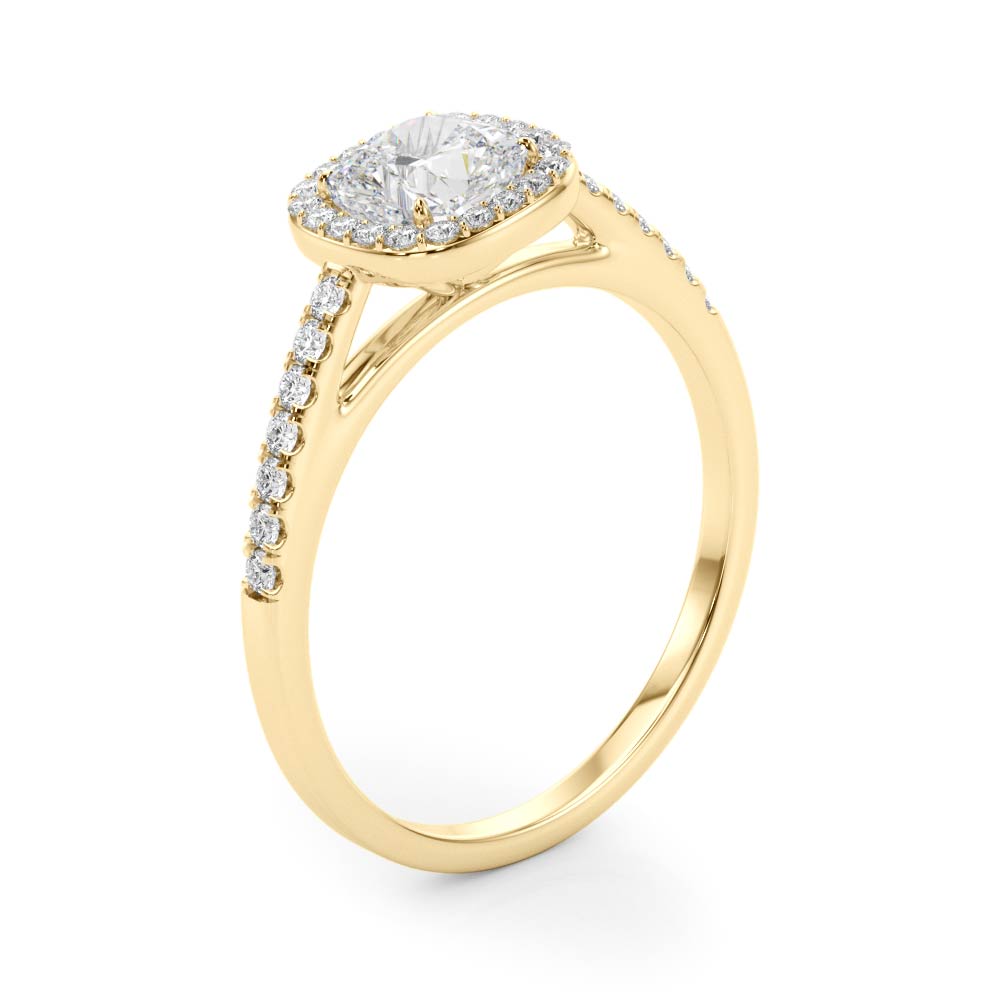 Cushion Halo Pavé Diamond Engagement Ring (1/4 ct. tw.)