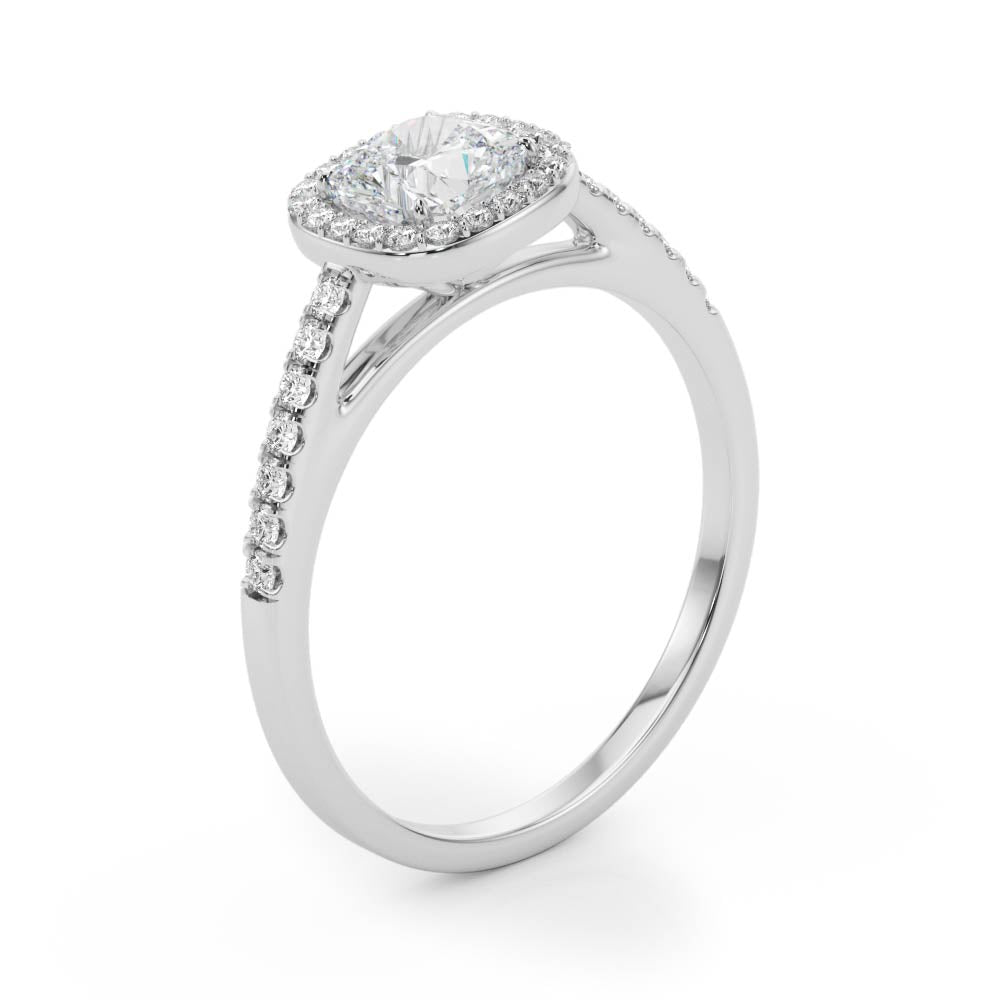 Cushion Halo Pavé Diamond Engagement Ring (1/4 ct. tw.)