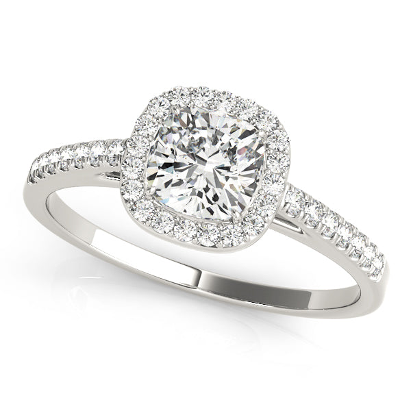 Cushion Halo Pavé Diamond Engagement Ring (1/5 ct. tw.)