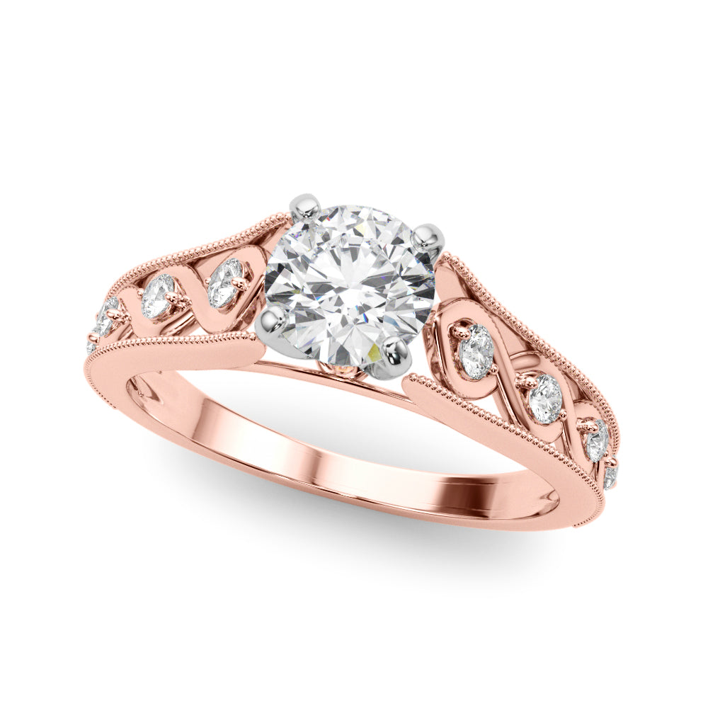 Openwork Milgrain Diamond Engagement Ring (1/8 ct. tw.)