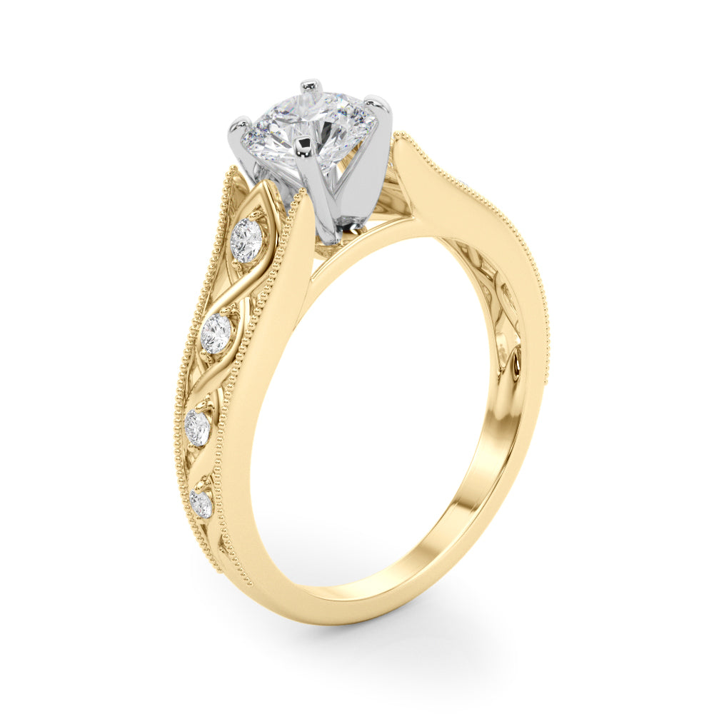Openwork Milgrain Diamond Engagement Ring (1/8 ct. tw.)