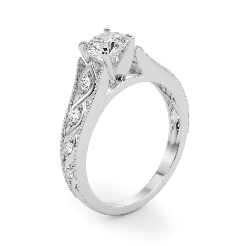 Openwork Milgrain Diamond Engagement Ring (1/8 ct. tw.)