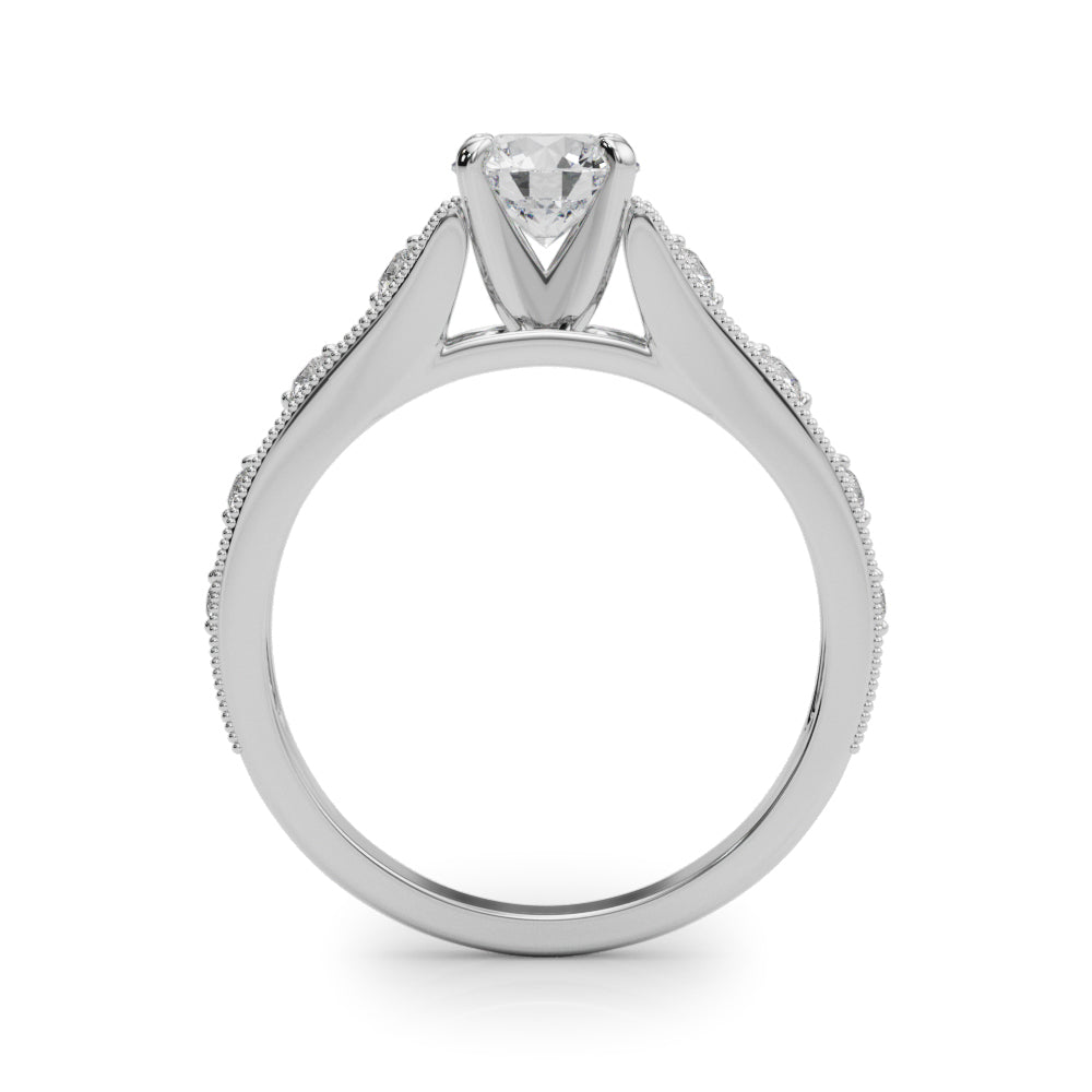 Openwork Milgrain Diamond Engagement Ring (1/8 ct. tw.)