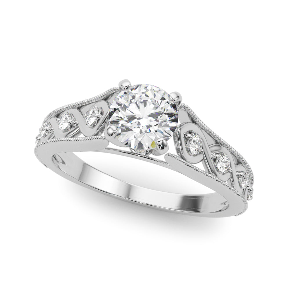 Openwork Milgrain Diamond Engagement Ring (1/8 ct. tw.)
