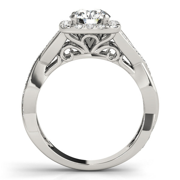 Twist Halo Diamond Engagement Ring (1/2 ct. tw.)