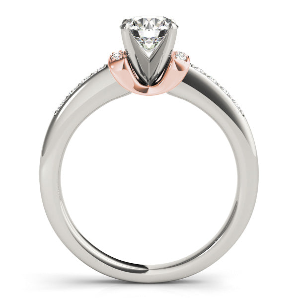 Petite Channel-Set Diamond Engagement Ring Two-Tone (1/10 ct. tw.)