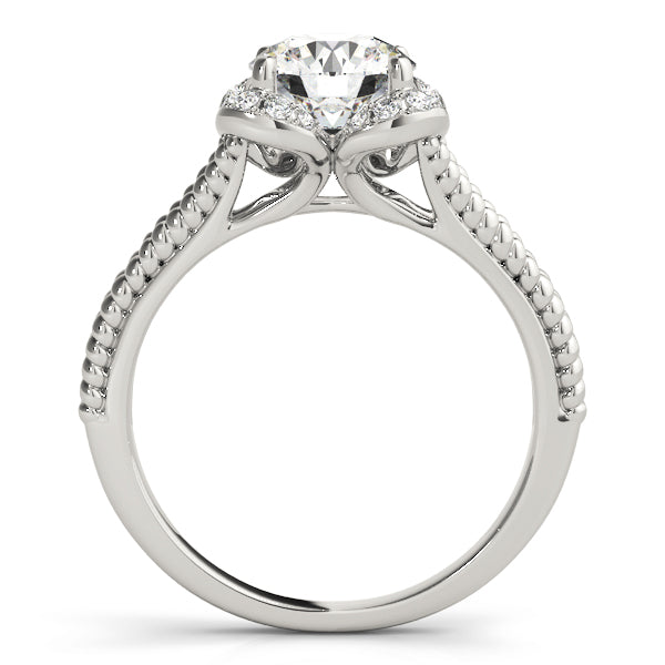 Scalloped Floral Halo Diamond Engagement Ring (1/10 ct. tw.)
