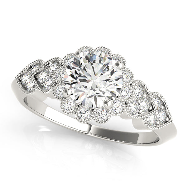 Vintage Milgrain Halo Diamond Engagement Ring (1/6 ct. tw.)