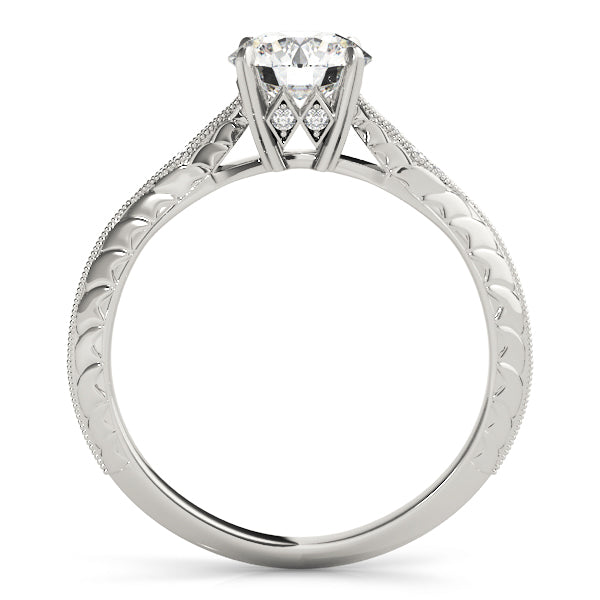 Engraved Milgrain Diamond Engagement Ring (1/10 ct. tw.)