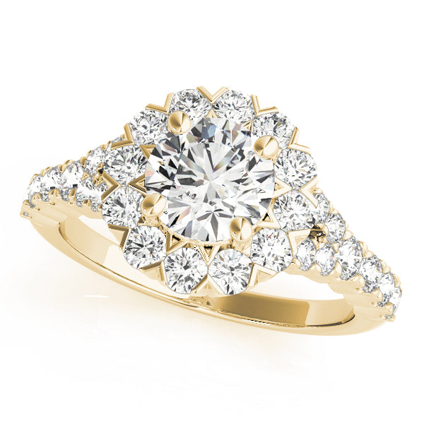 Double Halo Floral Diamond Engagement Ring (7/8 ct. tw.)