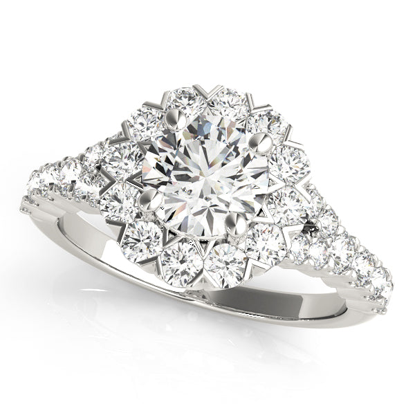 Double Halo Floral Diamond Engagement Ring (7/8 ct. tw.)