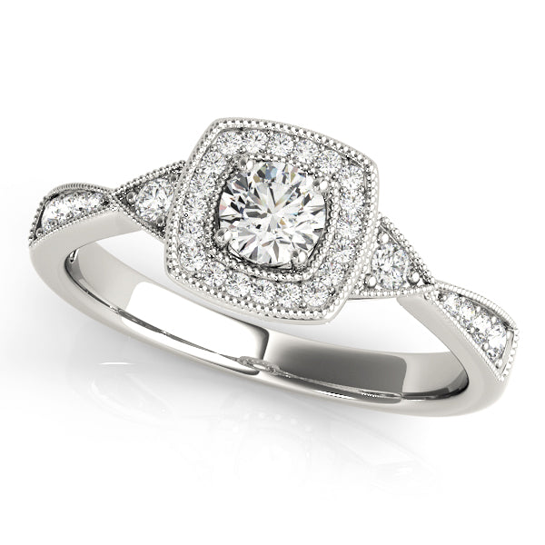 Vintage-Inspired Halo Diamond Engagement Ring (1/6 ct. tw.)